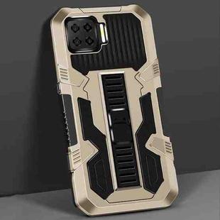 For OPPO A73 Vanguard Warrior All Inclusive Double-color Shockproof TPU + PC Protective Case with Holder(Gold)