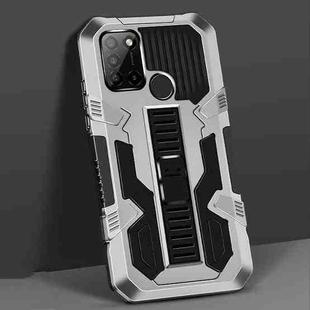 For OPPO Realme C17 Vanguard Warrior All Inclusive Double-color Shockproof TPU + PC Protective Case with Holder(Silver White)