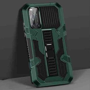 For vivo V19 Vanguard Warrior All Inclusive Double-color Shockproof TPU + PC Protective Case with Holder(Graphite Green)
