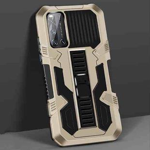 For vivo V19 Vanguard Warrior All Inclusive Double-color Shockproof TPU + PC Protective Case with Holder(Gold)