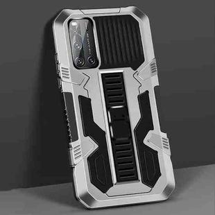 For vivo V19 Vanguard Warrior All Inclusive Double-color Shockproof TPU + PC Protective Case with Holder(Silver White)