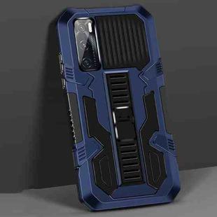 For vivo V20 SE Vanguard Warrior All Inclusive Double-color Shockproof TPU + PC Protective Case with Holder(Blue)