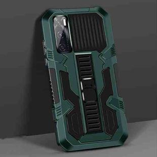 For vivo V20 SE Vanguard Warrior All Inclusive Double-color Shockproof TPU + PC Protective Case with Holder(Graphite Green)
