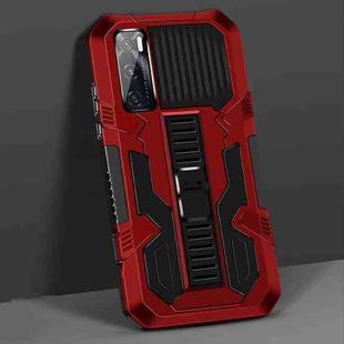 For vivo V20 SE Vanguard Warrior All Inclusive Double-color Shockproof TPU + PC Protective Case with Holder(Red)