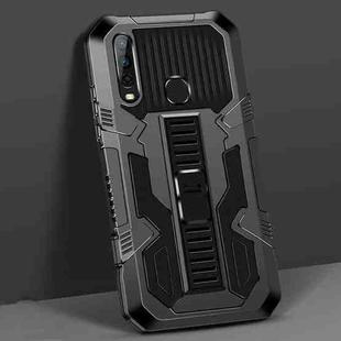 For vivo Y17 / Y12 / Y15 / Y11 2019 / Y5 2020 Vanguard Warrior All Inclusive Double-color Shockproof TPU + PC Protective Case with Holder(Black)
