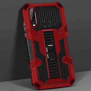 For vivo Y17 / Y12 / Y15 / Y11 2019 / Y5 2020 Vanguard Warrior All Inclusive Double-color Shockproof TPU + PC Protective Case with Holder(Red)