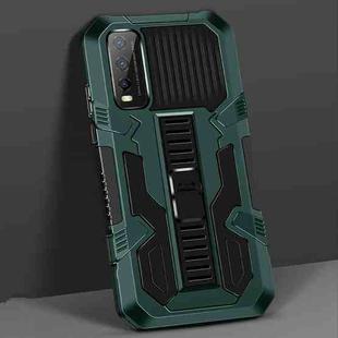 For vivo Y20 / Y20S Vanguard Warrior All Inclusive Double-color Shockproof TPU + PC Protective Case with Holder(Graphite Green)