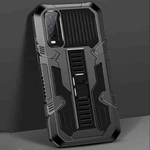 For vivo Y20 / Y20S Vanguard Warrior All Inclusive Double-color Shockproof TPU + PC Protective Case with Holder(Black)