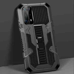 For Huawei P40 Pro Vanguard Warrior All Inclusive Double-color Shockproof TPU + PC Protective Case with Holder(Black)