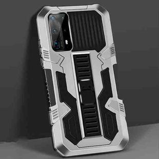 For Huawei P40 Pro Vanguard Warrior All Inclusive Double-color Shockproof TPU + PC Protective Case with Holder(Silver White)