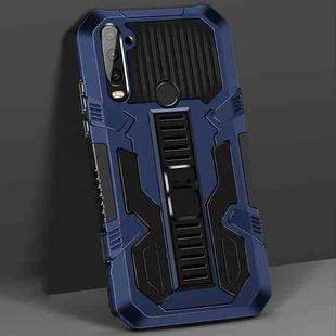 For Motorola Moto G8 Power Lite Vanguard Warrior All Inclusive Double-color Shockproof TPU + PC Protective Case with Holder(Blue)