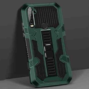 For Motorola Moto G8 Power Lite Vanguard Warrior All Inclusive Double-color Shockproof TPU + PC Protective Case with Holder(Graphite Green)