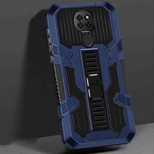 For Motorola Moto G9 Play Vanguard Warrior All Inclusive Double-color Shockproof TPU + PC Protective Case with Holder(Blue)