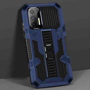 For Motorola Moto G9 Plus Vanguard Warrior All Inclusive Double-color Shockproof TPU + PC Protective Case with Holder(Blue)