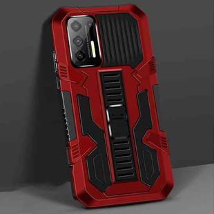 For Motorola Moto G9 Plus Vanguard Warrior All Inclusive Double-color Shockproof TPU + PC Protective Case with Holder(Red)