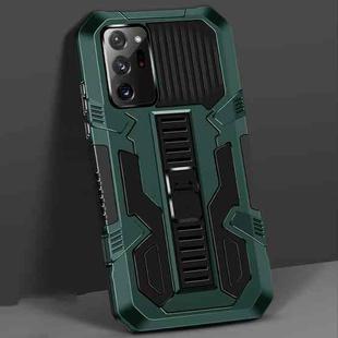 For Samsung Galaxy Note20 Ultra Vanguard Warrior All Inclusive Double-color Shockproof TPU + PC Protective Case with Holder(Graphite Green)