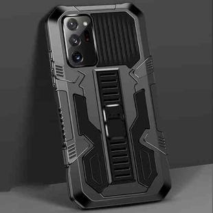 For Samsung Galaxy Note20 Ultra Vanguard Warrior All Inclusive Double-color Shockproof TPU + PC Protective Case with Holder(Black)