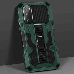 For Samsung Galaxy S20 FE Vanguard Warrior All Inclusive Double-color Shockproof TPU + PC Protective Case with Holder(Graphite Green)