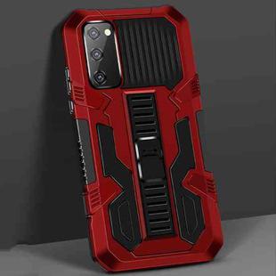 For Samsung Galaxy S20 FE Vanguard Warrior All Inclusive Double-color Shockproof TPU + PC Protective Case with Holder(Red)