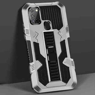 For Samsung Galaxy S21 5G Vanguard Warrior All Inclusive Double-color Shockproof TPU + PC Protective Case with Holder(Silver White)