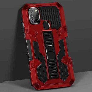 For Samsung Galaxy S21 5G Vanguard Warrior All Inclusive Double-color Shockproof TPU + PC Protective Case with Holder(Red)