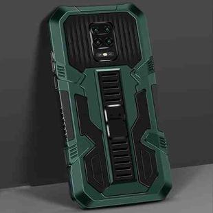 For Xiaomi Redmi Note 9S Vanguard Warrior All Inclusive Double-color Shockproof TPU + PC Protective Case with Holder(Graphite Green)