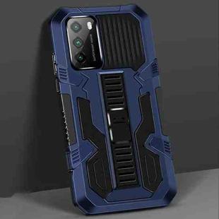 For Xiaomi Poco M3 Vanguard Warrior All Inclusive Double-color Shockproof TPU + PC Protective Case with Holder(Blue)