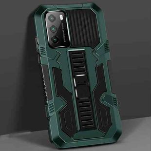 For Xiaomi Poco M3 Vanguard Warrior All Inclusive Double-color Shockproof TPU + PC Protective Case with Holder(Graphite Green)