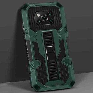 For Xiaomi Poco X3 Vanguard Warrior All Inclusive Double-color Shockproof TPU + PC Protective Case with Holder(Graphite Green)