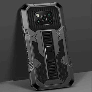 For Xiaomi Poco X3 Vanguard Warrior All Inclusive Double-color Shockproof TPU + PC Protective Case with Holder(Black)