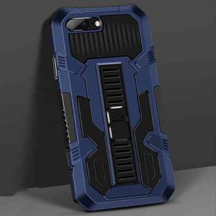 For iPhone 8 Plus / 7 Plus Vanguard Warrior All Inclusive Double-color Shockproof TPU + PC Protective Case with Holder(Blue)