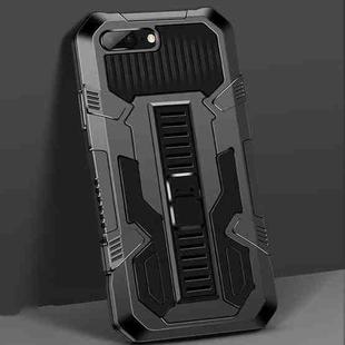 For iPhone 8 Plus / 7 Plus Vanguard Warrior All Inclusive Double-color Shockproof TPU + PC Protective Case with Holder(Black)