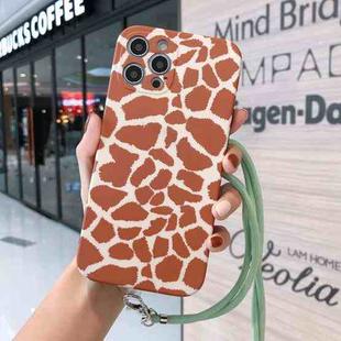 Animal Texture IMD Shockproof TPU Protective Case with Lanyard For iPhone 11 Pro Max(Leopard)