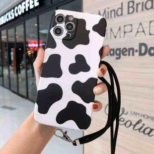 Animal Texture IMD Shockproof TPU Protective Case with Lanyard For iPhone 11 Pro Max(Cow Pattern)