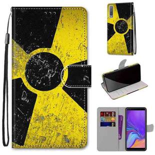 For Samsung Galaxy A7 2018 Coloured Drawing Cross Texture Horizontal Flip PU Leather Case with Holder & Card Slots & Wallet & Lanyard(Yellow and Black Signs)