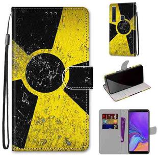 For Samsung Galaxy A9 2018 Coloured Drawing Cross Texture Horizontal Flip PU Leather Case with Holder & Card Slots & Wallet & Lanyard(Yellow and Black Signs)