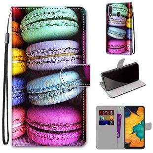 For Samsung Galaxy A30 & A20 Coloured Drawing Cross Texture Horizontal Flip PU Leather Case with Holder & Card Slots & Wallet & Lanyard(Colorful Layer Cake)