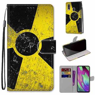 For Samsung Galaxy A40 Coloured Drawing Cross Texture Horizontal Flip PU Leather Case with Holder & Card Slots & Wallet & Lanyard(Yellow and Black Signs)