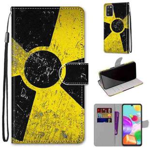 For Samsung Galaxy A41 Coloured Drawing Cross Texture Horizontal Flip PU Leather Case with Holder & Card Slots & Wallet & Lanyard(Yellow and Black Signs)