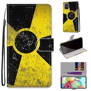 For Samsung Galaxy A71 Coloured Drawing Cross Texture Horizontal Flip PU Leather Case with Holder & Card Slots & Wallet & Lanyard(Yellow and Black Signs)