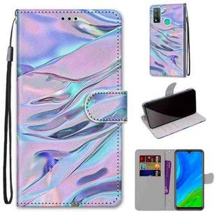 For Huawei P smart 2020 Coloured Drawing Cross Texture Horizontal Flip PU Leather Case with Holder & Card Slots & Wallet & Lanyard(Fluorescent Water Texture)