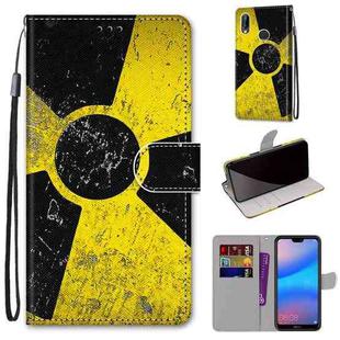 For Huawei P20 Lite / nova 3e Coloured Drawing Cross Texture Horizontal Flip PU Leather Case with Holder & Card Slots & Wallet & Lanyard(Yellow Black Logo)