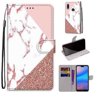For Huawei P20 Lite / nova 3e Coloured Drawing Cross Texture Horizontal Flip PU Leather Case with Holder & Card Slots & Wallet & Lanyard(Powder Stone Texture)