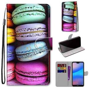 For Huawei P20 Lite / nova 3e Coloured Drawing Cross Texture Horizontal Flip PU Leather Case with Holder & Card Slots & Wallet & Lanyard(Colorful  Cakes)