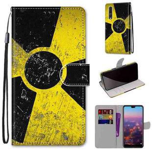 For Huawei P20 Pro Coloured Drawing Cross Texture Horizontal Flip PU Leather Case with Holder & Card Slots & Wallet & Lanyard(Yellow Black Logo)