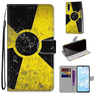 For Huawei P30 Coloured Drawing Cross Texture Horizontal Flip PU Leather Case with Holder & Card Slots & Wallet & Lanyard(Yellow Black Logo)