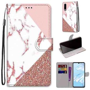 For Huawei P30 Coloured Drawing Cross Texture Horizontal Flip PU Leather Case with Holder & Card Slots & Wallet & Lanyard(Powder Stone Texture)
