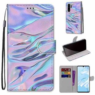 For Huawei P30 Pro Coloured Drawing Cross Texture Horizontal Flip PU Leather Case with Holder & Card Slots & Wallet & Lanyard(Fluorescent Water Texture)