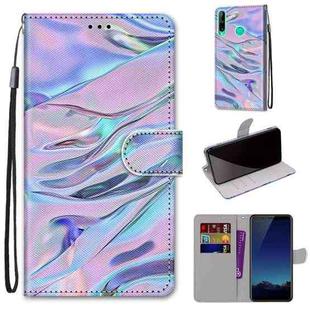 For Huawei P40 Lite E / Y7p Coloured Drawing Cross Texture Horizontal Flip PU Leather Case with Holder & Card Slots & Wallet & Lanyard(Fluorescent Water Texture)