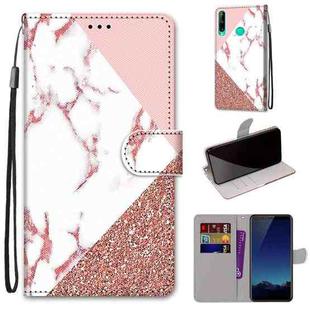 For Huawei P40 Lite E / Y7p Coloured Drawing Cross Texture Horizontal Flip PU Leather Case with Holder & Card Slots & Wallet & Lanyard(Powder Stone Texture)